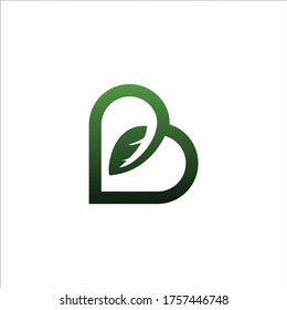 logotipo de hoja que forma letra B, plantilla de diseño de vector 