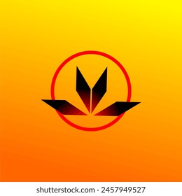 LOGOTIPO DE HOJA TEMÁTICO EN NARANJA Y ROJO PARA LAS NECESIDADES DE UNA MARCA O EMPRESA QUE TRABAJA EN MÚLTIPLES CAMPOS