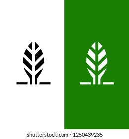 leaf logo with two color choices for business