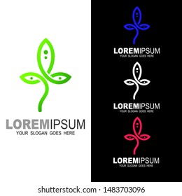 leaf logo using a combination of lines
