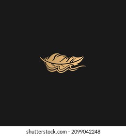 Leaf Logo Vector, Concept Logo Icon Wave Logo