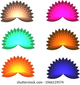 leaf logo vector design. Abstract flower. Vector design background on white