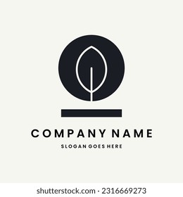 Leaf Logo vector design template black logo and white background