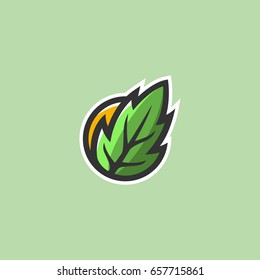 Leaf logo. Vector eco illustration isolated sign symbol