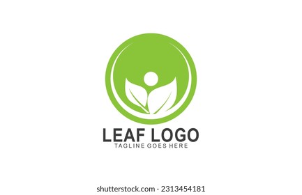 leaf logo vector. ecology logo