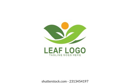 leaf logo vector. ecology logo
