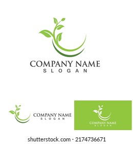 Leaf logo vector icon design template