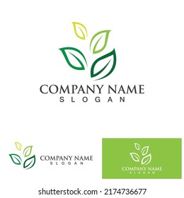 Leaf logo vector icon design template