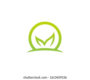 Leaf logo vector icon green 