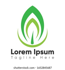 Leaf logo vector icon. Green leaf vector icon