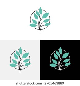 leaf logo vector icon illustration