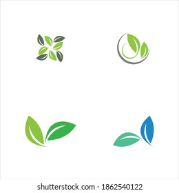 leaf logo vector illustration design template