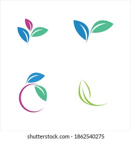 leaf logo vector illustration design template