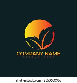 Diseño de ilustración vectorial de logotipo de hoja