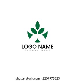 Diseño de ilustración vectorial de logotipo de hoja