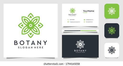 Leaf logo vector illustration graphic design in line art style. Suit for spa, flower, decoration, plants, green, botany, advertising, brand, and business card