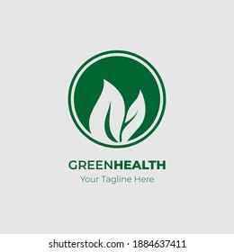 Leaf Logo vector illustration on circle. Good template for healthy design