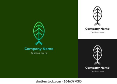 Leaf logo vector. Modern icon of nature sign. Tree symbol. Arrow icon. Future logo concept. Fresh farm. Go green and growth illustration. Eps 10. 