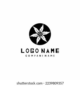 leaf logo vector on white background