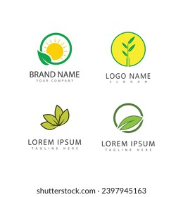 Leaf logo vector template element symbol design
