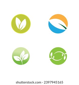 Leaf logo vector template element symbol design