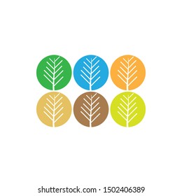 Leaf logo vector template icon illustration