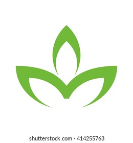 Leaf Logo Vector. Three Leaf Icon.