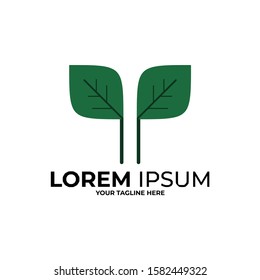 leaf logo vektor, modern green logo, tea logo vektor