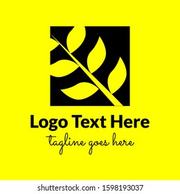 leaf logo with yellow background