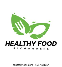 Leaf logo,Healthy Food Logo Template - vector.