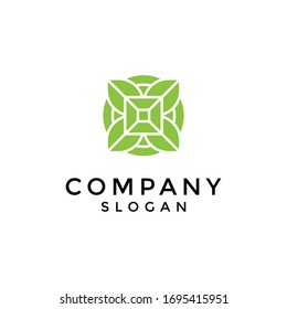 leaf logos arranged in a circle. simple but still modern and elegant. editable and easy to custom