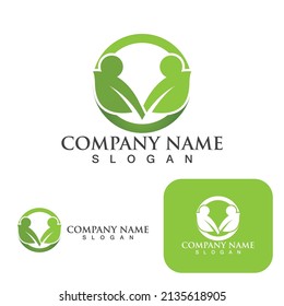 Logotipos de hojas de ecología de árbol verde elemento de naturaleza vector