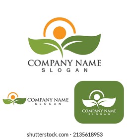 leaf  Logos of green Tree ecology nature element vector