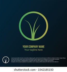 Leaf logos, relating to trees and nature, with gradient colors, vectors,