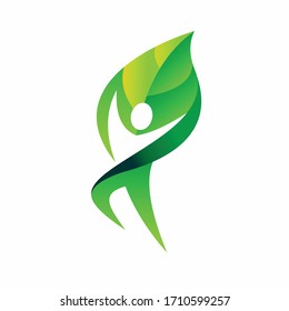 Leaf logos that formed happy people