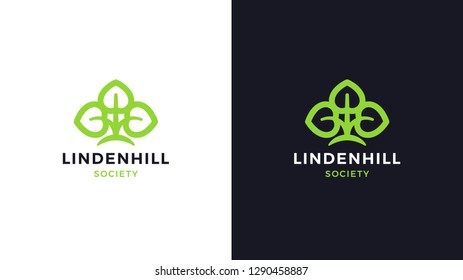 Leaf Logotype template, positive and negative variant, corporate identity for brands, nature logo, vector design