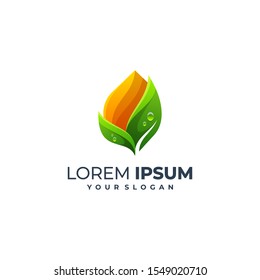 leaf logotype vector design template