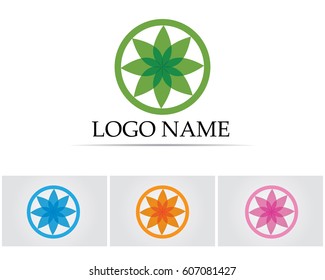 Leaf lotus health nature logo and symbol