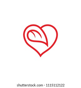 leaf love logo template