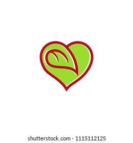 leaf love logo template
