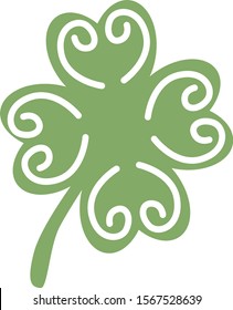 A leaf of lucky clover. Saint Patrick's day. Vector illustration.