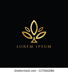 Leaf Luxury Logo Creative Template Sign Vector