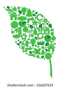 Leaf made from ecology icons