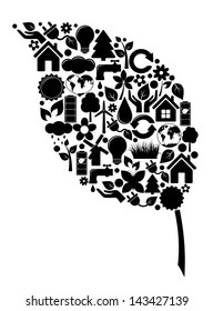 Leaf made from ecology icons