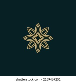 plantilla de diseño y emblema del logotipo de mandala hoja