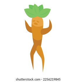 Leaf mandrake icon isometric vector. Green plant. Magic root