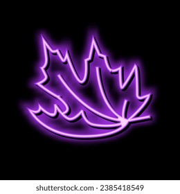 leaf maple autumn neon light sign vector. leaf maple autumn illustration