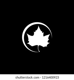 Leaf Maple Circle Creative Abstract Silhouette Creative Logo