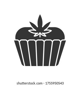 Leaf marijuana black glyph icon. Narcotic substance. Alternative to medicine product sign. Pictogram for web page, mobile app, promo. UI UX GUI design element