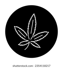 Leaf Marihuana schwarze Linie Symbol. Narkosemittel. Alternative zu Arzneimittelkennzeichen.